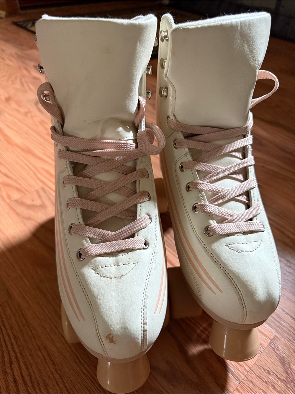 Cream and Blush Women's Altar’d State Retro Derby Roller Skates
